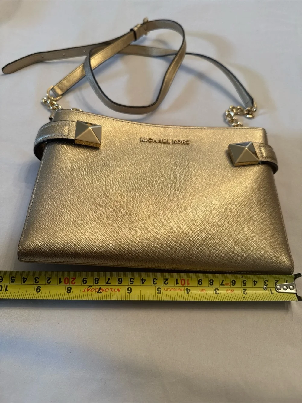 Michael Kors Metallic Gold Crossbody with Chain Strap